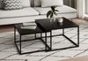 Home Collective Couchtisch 2er Set aus Holz, Wohnzimmertisch Modern (Büro Beistelltisch Loft Design TWIN, kratzfeste Oberfläche, Set 2 in 1), in schwarz, Quadratisch Beistelltisch Set 2 in 1 mit Metallgestell Bild 5
