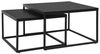 Home Collective Couchtisch 2er Set aus Holz, Wohnzimmertisch Modern (Büro Beistelltisch Loft Design TWIN, kratzfeste Oberfläche, Set 2 in 1), in schwarz, Quadratisch Beistelltisch Set 2 in 1 mit Metallgestell Bild 3