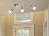 2er Set LED Deckenstrahler 3-flammig Silber Glasschirme schwenkbar, Breite 55cm Bild 5