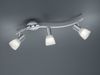 2er Set LED Deckenstrahler 3-flammig Silber Glasschirme schwenkbar, Breite 55cm Bild 3