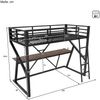 Hochbett mit Schreibtisch und LED-Beleuchtung, 90x200 cm, Metallbett mit Rausfallschutz, Jugendbett, Kinderbett Bild 5