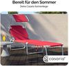 CASARIA® Sonnenliege mit Dach Klappbar Gartenliege Wetterfest Liegestuhl Rot Bild 2