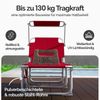 CASARIA® Sonnenliege mit Dach Klappbar Gartenliege Wetterfest Liegestuhl Rot Bild 5