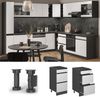 Küchenunterschrank R-Line Weiß 40 cm J-Shape mit Schubladen, AP Anthrazit Vicco Bild 2