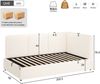 Merax Daybett 90x200 cm mit hydraulischem Stauraum, Polsterbett, Tagesbett, Links und rechts tauschen, bouclé, beige Bild 4