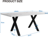 Merax 140cm Esstisch, Design mit gekreuzten Beinen, rechteckiger Esstisch, Couchtisch, Schwarz und Weiß Bild 4