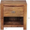 Nachttisch MUMBAI aus Sheesham Massiv-Holz 40 x 40 x 30 cm, Nacht-Kommode braun mit 1 Schublade und 1 Ablagefach, Nachtschrank Landhaus-Stil Echt-Holz Bild 4