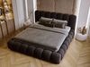 GRAINGOLD Averia Polsterbett 120x200, Doppelbett mit Kopfteil, Bettkasten, Velour-Stoff, Dunkelgrau Bild 4