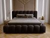 GRAINGOLD Averia Polsterbett 120x200, Doppelbett mit Kopfteil, Bettkasten, Velour-Stoff, Dunkelgrau Bild 3