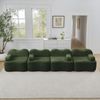 4-Sitzer modulares Sofa H 70 x T 384 x B 98 cm aus Samt, tiefe Sitzfläche, grün Bild 2