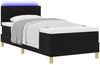 vidaXL LED Boxspringbett mit Kopfteil Schwarz 80 x 200 cm Stoff 3342319 Bild 3