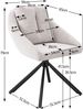 Drehbarer Esszimmerstuhl 4er-Set in Beige, Samtbezug, ergonomische Form, mit Rollen,H 79 x T 65 x B 59 cm Bild 3