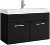 Badplaats Badmöbel Set mit Waschbecken und Unterschrank Paso 01 80 x 40 cm Schwarz Matt - Waschbeckenunterschrank mit Waschbecken Bild 1