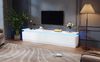 TV-Schrank 180x34x40 cm mit 4 Schubladen, Hochglanz-Oberfläche und dimmbarer LED-Beleuchtung, Weiß Bild 4
