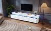 TV-Schrank 180x34x40 cm mit 4 Schubladen, Hochglanz-Oberfläche und dimmbarer LED-Beleuchtung, Weiß Bild 3