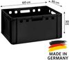 Fleischerkiste 2x Metzgerkiste 60 x 40 x 30 cm Lagerkiste E3 hoch | Extrem robuste Stapelkiste | Fleischkiste Eurobox lebensmittelecht, stapelbar Bild 2