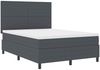vidaXL Boxspringbett Dunkelgrau und Weiß 160 x 200 cm Cordstoff 3337564 Bild 2
