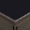 vidaXL Garten-Esstisch Braun Poly Rattan und Glas 310556 Bild 3