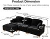 3-Sitzer Ecksofa H 93 x T 272 x B 140 cm aus Chenille in Schwarz mit beweglichem Hocker und abnehmbarem Volant Bild 5