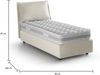 Dmora Einzelbett Armaduk, Bettkasten mit Stoffbezug, 100 % Made in Italy, Öffnung vorne, inklusive Matratze 80 x 190 cm, Beige Bild 3