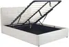 Vente-unique - MAZIRI Bett Stoff Weiß - B 208 cm x H 97 cm x L 152 cm Bild 5