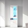 Vitrine, 50x40x180 cm, weiße Vitrine mit Betonoptik, App-LED & Glasböden Bild 5