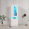 Vitrine, 50x40x180 cm, weiße Vitrine mit Betonoptik, App-LED & Glasböden Bild 3