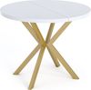 WFL GROUP Esstisch Flora ausziehbar rund industrial mit goldenen Metallbeinen (MADE IN EU, erhältlich in zwei Größen – 100/120 cm, ausziehbar auf 180/200 cm), platzsparender Tisch in Holzoptik für Küche, Esszimmer oder Wohnzimmer Bild 5