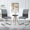 Stuhl 42x48x95 cm, ergonomisch gepolstert, PU-Leder/Leinen, Metallgestell, grau，4 Set Bild 2