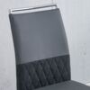 Stuhl 42x48x95 cm, ergonomisch gepolstert, PU-Leder/Leinen, Metallgestell, grau，4 Set Bild 5