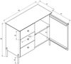 Sideboard Holzkommode Holzschrank 93x41x88 mit 3 Schubladen und Tür Kernbuche massiv 90.51-15 Bild 3