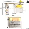 Tisch 135-205x39x100 cm, mobil mit LED, USB und vielseitigem Stauraum,Weiß Bild 5
