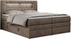 Boxspringbett mit LED Kopfteil und Topper - GOLD-5-KING - 180x200cm - Braun Velours - H3 Bild 3