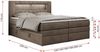 Boxspringbett mit LED Kopfteil und Topper - GOLD-5-KING - 180x200cm - Braun Velours - H3 Bild 5