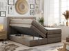 Boxspringbett mit LED Kopfteil und Topper - GOLD-5-KING - 180x200cm - Braun Velours - H3 Bild 2
