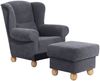 Ohrenbackensessel Kasha Bezug Veloursstoff Buche natur / anthrazit 22254 Bild 4