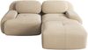 Ecksofa, aus weichem Cordstoff modular kombinierbar mit gebogenen Armlehnen ohne Montage hochelastische Schaumstoffpolsterung für Wohnzimmer Ruhezonen und Schlafzimmer, Cordstoff, Beige Bild 4