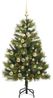 vidaXL Künstlicher klappbarer Weihnachtsbaum mit Tannenzapfen 120 cm 3395075 Bild 4