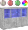 vidaXL Sideboards mit LED-Leuchten 3 Stk. Betongrau Holzwerkstoff 3209110 Bild 2