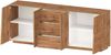 Dmora Kommode Astel, Wohnzimmer-Buffet, Wohnzimmer-Kommode mit 4 Türen und 3 Schubladen, 220x44x86 cm, Eiche Bild 5