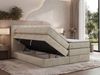 Boxspringbett INERO KING, 7 -Zonen-Multipocket-Matratze H4 und Topper Visco, zwei Bettkästen, Doppelbett, Stauraum - 160x200 - Beige Velvet Bild 4
