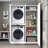 Roomart Waschmaschinenschrank- DORA-I- 130 cm breit – Waschmaschinen- & Trockner-Überbau mit Türen und Ausziehplatte, Bad & Waschküche • Weiß Bild 4