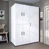 Roomart Waschmaschinenschrank- DORA-I- 130 cm breit – Waschmaschinen- & Trockner-Überbau mit Türen und Ausziehplatte, Bad & Waschküche • Weiß Bild 2