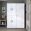 Roomart Waschmaschinenschrank- DORA-I- 130 cm breit – Waschmaschinen- & Trockner-Überbau mit Türen und Ausziehplatte, Bad & Waschküche • Weiß Bild 5