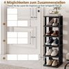COSTWAY Schuhregal, schmal stapelbar vertikaler Schuhorganizer Kunststoff 24,5x27,5x76,5cm Bild 2