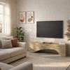 moebel17 Lowboard moebel17 TV Lowboard 150 cm Travertin-Optik Stein Beige (Einzelmöbel, 1 St, Besteht aus 1 TV Lowboard), Pflegeleichte Oberfläche, Granitoptik Bild 2
