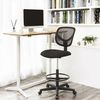 Songmics Bürostuhl Drehstuhl bis 120kg belastbar mit verstellbare Fußring ergonomisch Stehhilfe höhenverstellbar Arbeitshocker schwarz NBO15BK Bild 4