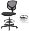 Songmics Bürostuhl Drehstuhl bis 120kg belastbar mit verstellbare Fußring ergonomisch Stehhilfe höhenverstellbar Arbeitshocker schwarz NBO15BK Bild 3