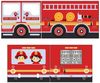 Kinderbett mit Rutsche Karolina Massivholz Weiß Textilset Feuerwehr Bild 3