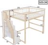 Flieks Hochbett Kinderbett 140x200 cm mit Stauraumtreppe, Rausfallschutz und Lattenrost Bild 4